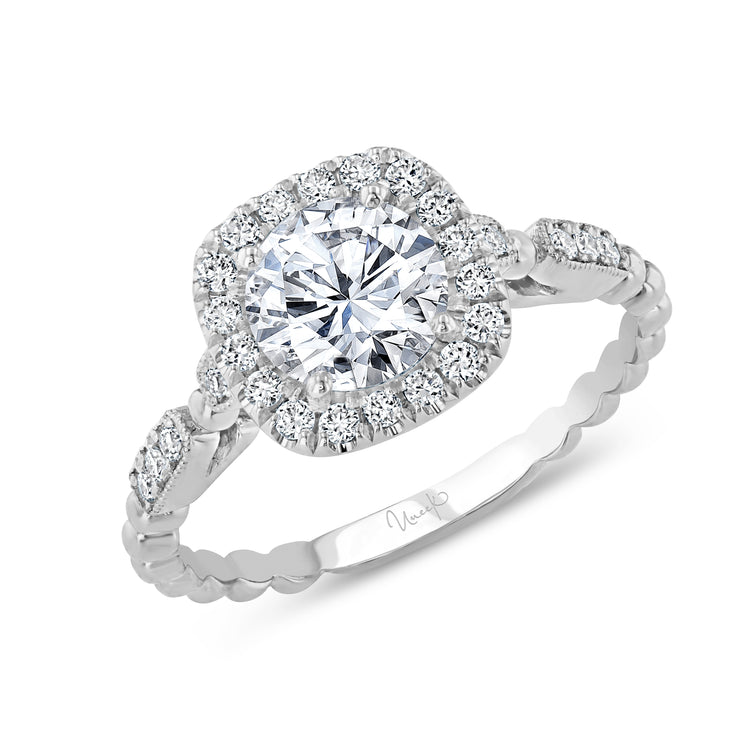 Uneek Us Collection Halo Round Engagement Ring