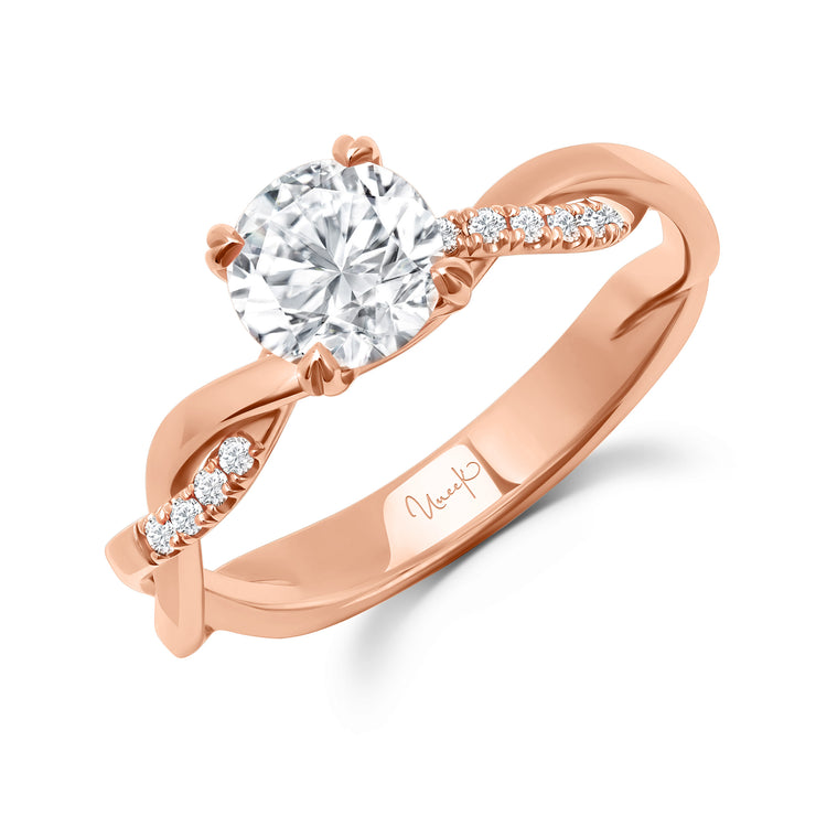 Uneek Us Collection Twist Round Engagement Ring