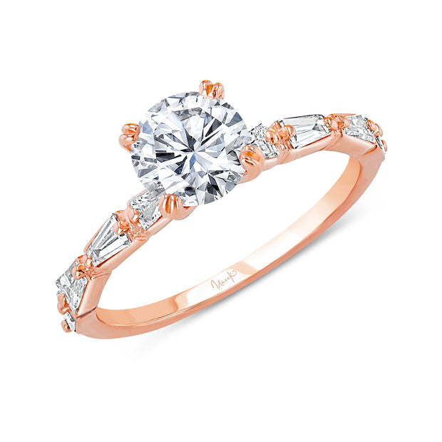 Uneek Us Collection Straight Round Engagement Ring