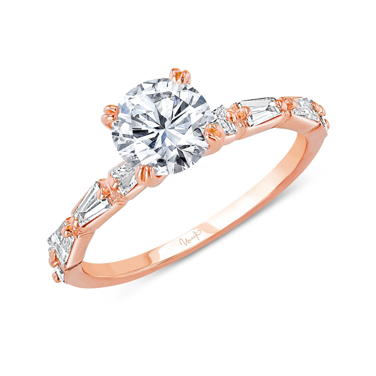Uneek Us Collection Straight Round Engagement Ring