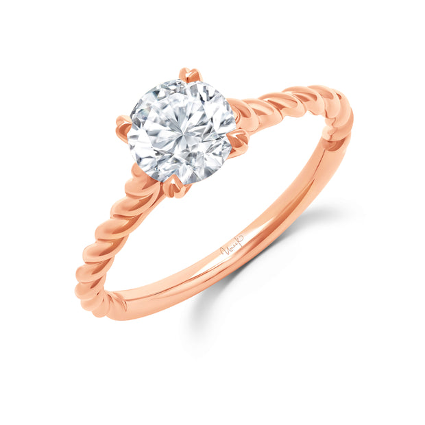 Uneek Us Collection Solitaire Round Engagement Ring