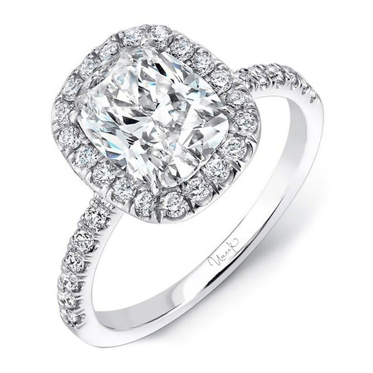 Uneek Unity Collection Halo Cushion Cut Engagement Ring