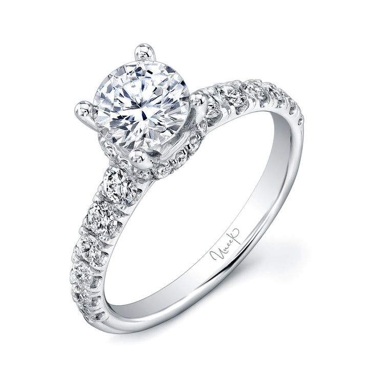 Uneek Unity Collection Under-Halo Round Engagement Ring