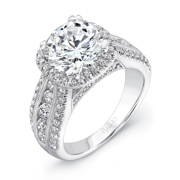 Uneek Unity Collection Halo Round Diamond Engagement Ring