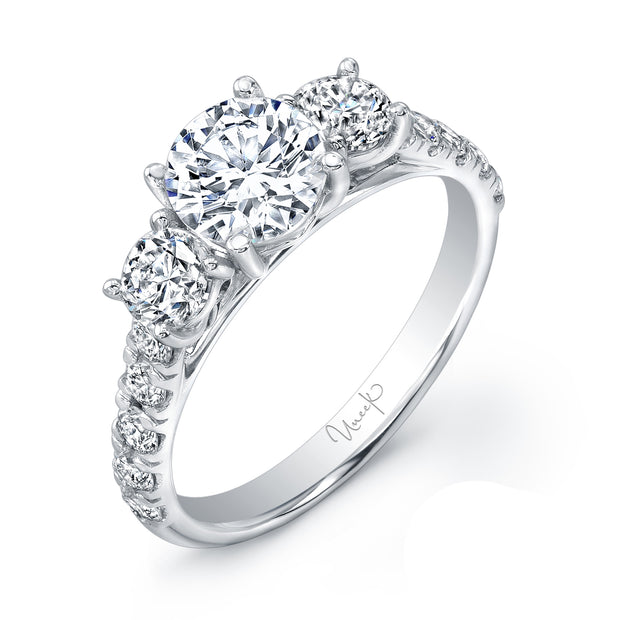 Uneek Unity Collection Three-Stone Round Engagement Ring