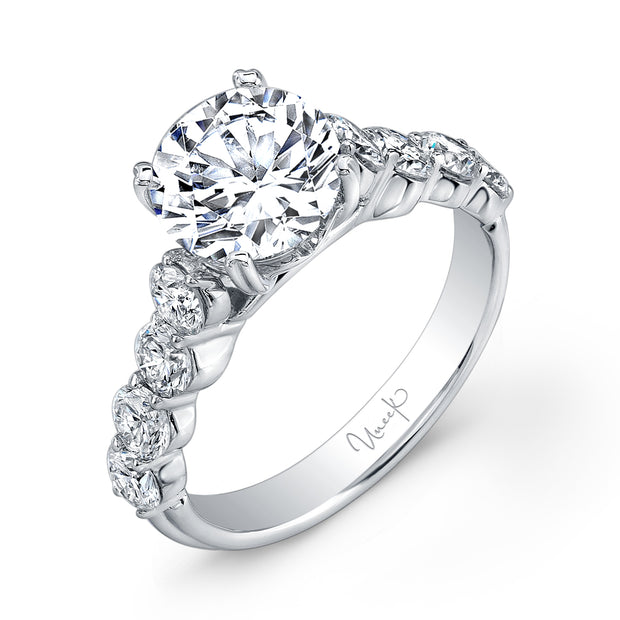 Uneek Unity Collection Cathedral Round Diamond Engagement Ring