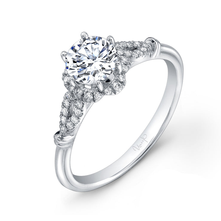Uneek Unity Collection Halo Round Engagement Ring