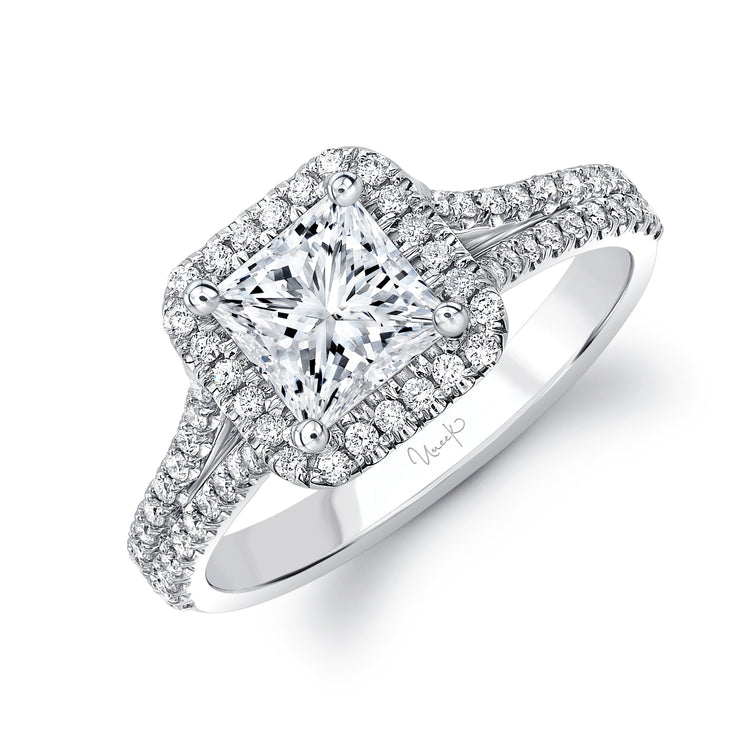 Uneek Unity Collection Halo Princess Cut Engagement Ring