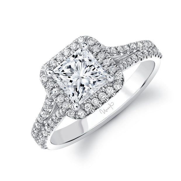 Uneek Unity Collection Halo Princess Cut Engagement Ring