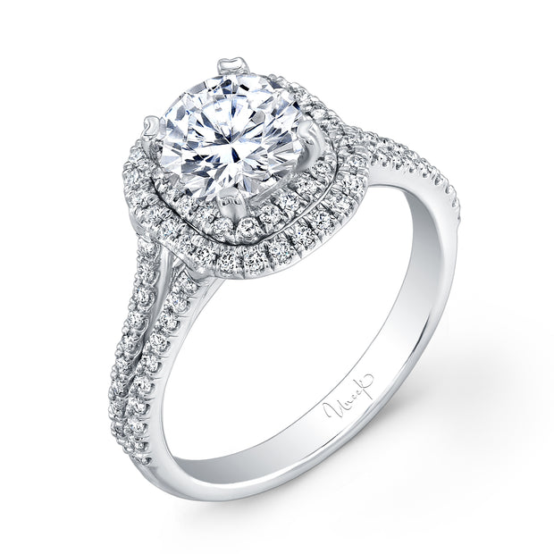 Uneek Unity Collection Double-Halo Round Engagement Ring