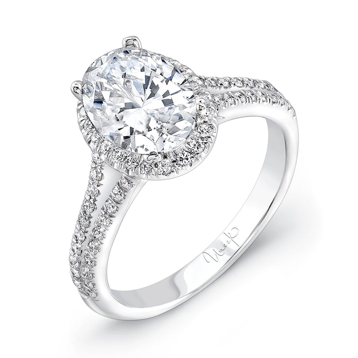 Uneek Unity Collection Halo Oval Engagement Ring