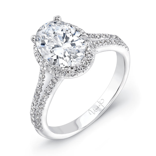 Uneek Unity Collection Halo Oval Engagement Ring