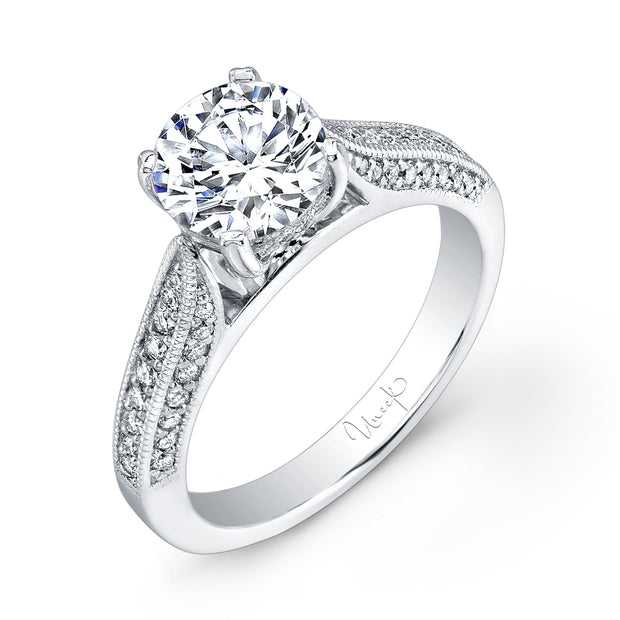 Uneek Unity Collection 3-Sided Round Engagement Ring