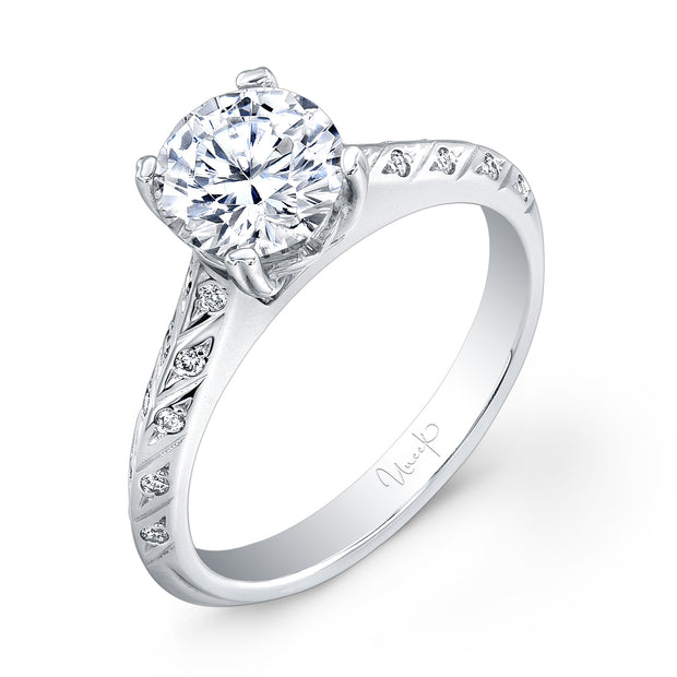 Uneek Unity Collection Cathedral Round Engagement Ring