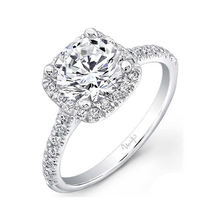 Uneek Unity Collection Halo Round Engagement Ring