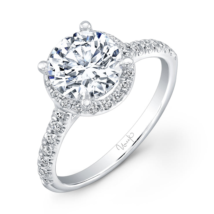 Uneek Unity Collection Halo Round Engagement Ring
