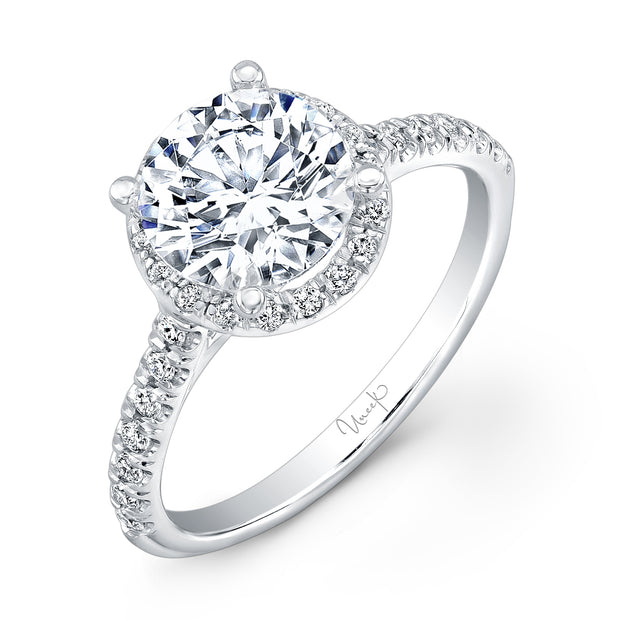 Uneek Unity Collection Halo Round Engagement Ring