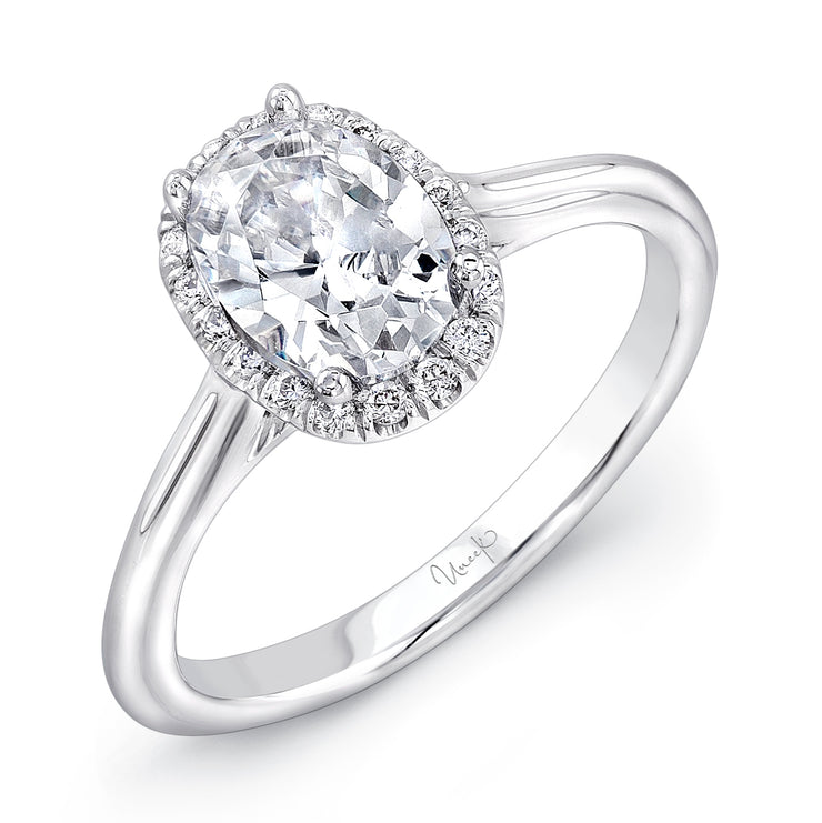 Uneek Unity Collection Halo Oval Shaped Engagement Ring