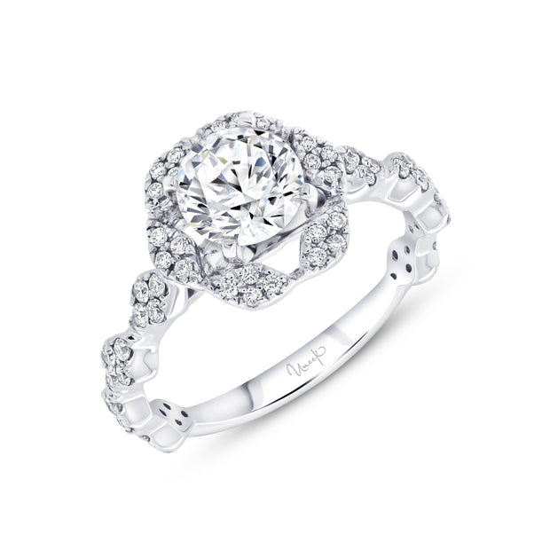 Uneek Us Collection Round Center Engagement Ring