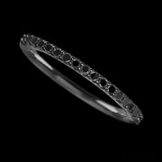 Zirconium band with 21 Round Black Diamond having TCW-.32