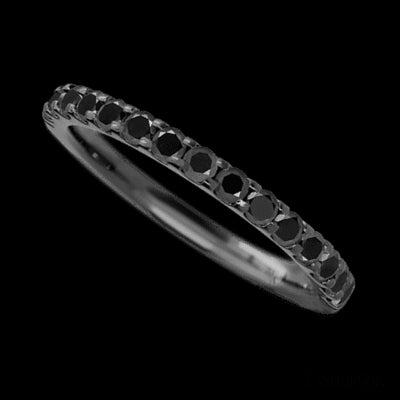 Zirconium band with 15 Round Black Diamond having TCW-.45