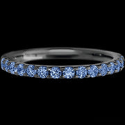 Zirconium band with 15 Round Denim Sapphire having TCW-.45