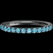 Zirconium band with 15 Round Lab Blue Diamond having TCW-.45