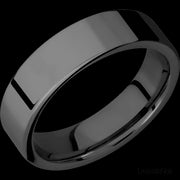 6 mm wide Flat Zirconium band.