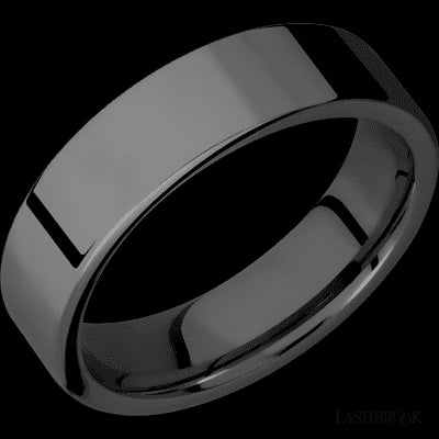 6 mm wide Flat Zirconium band.