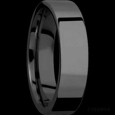 6 mm wide Flat Zirconium band.