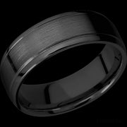7 mm wide Stepped Bevel Zirconium band.