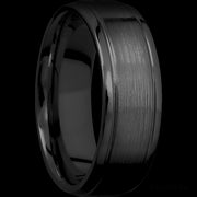 7 mm wide Stepped Bevel Zirconium band.