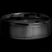 7 mm wide Stepped Bevel Zirconium band.