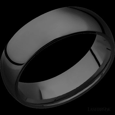 7 mm wide Domed Zirconium band.