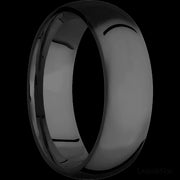 7 mm wide Domed Zirconium band.