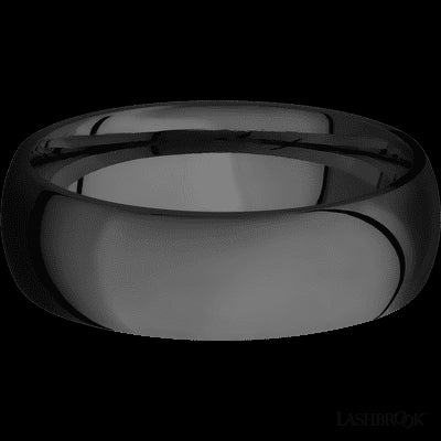 7 mm wide Domed Zirconium band.
