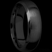 7 mm wide Domed Bevel Zirconium band.