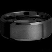 8 mm wide Beveled Zirconium band.