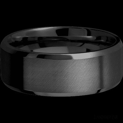 8 mm wide Beveled Zirconium band.