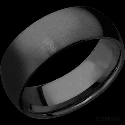 8 mm wide Domed Zirconium band.