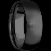 8 mm wide Domed Zirconium band.