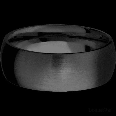 8 mm wide Domed Zirconium band.